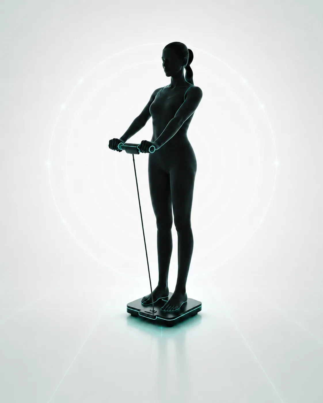 Standard smart scale user standing with feet-only contact